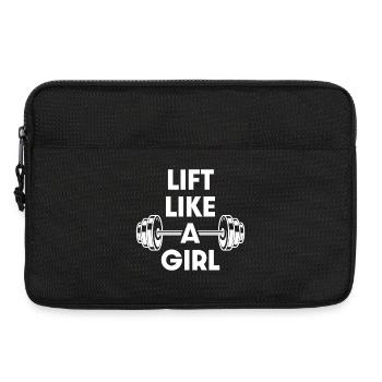 Lift like a girl - Laptop bag 13" - black - Front