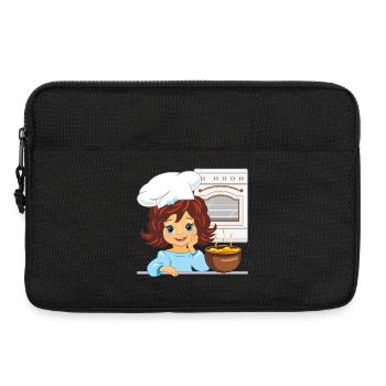 Nettes Mädchen kocht Suppe in der Küche - Laptoptasche 13" - Schwarz - Vorne