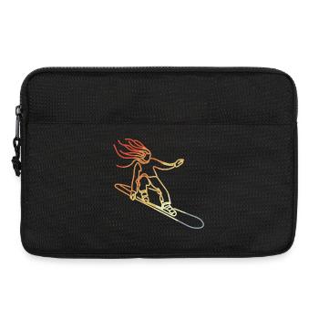 Retro Snowboarding Girl - Laptop bag 13" - black - Front
