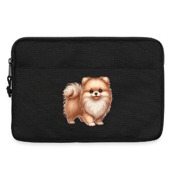 Zwergspitzer Welpe - Laptoptasche 13" - Schwarz - Vorne