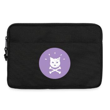 Jolly Roger Punk Katze in  Lila Kreis - Laptoptasche 13" - Schwarz - Vorne
