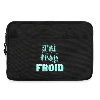 Winter Frost Typography - Sacoche pour ordinateur portable 13 pouces - noir - Devant