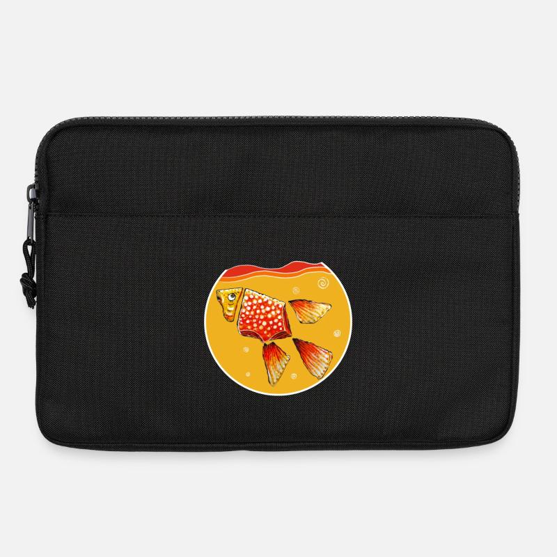 Goldfisch im Glas - Laptoptasche 13" - Schwarz