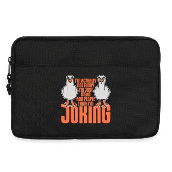 Seagull Middle Finger Not Funny Mean People Think Joke - Laptop bag 13" - black - Front