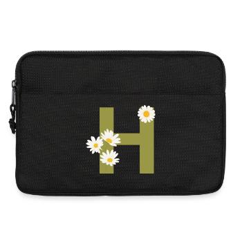 Buchstabe h grüne Gänseblümchen - Laptoptasche 13" - Schwarz - Vorne