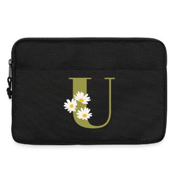 Grüne Gänseblümchen u Buchstabe - Laptoptasche 13" - Schwarz - Vorne