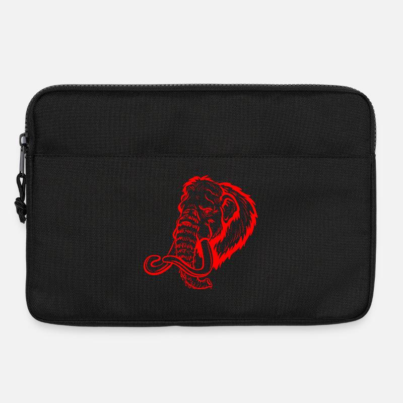 Roter Mammut Linienkunst - Laptoptasche 13" - Schwarz