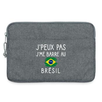 J’peux Pas J’me Barre au Brésil Humour Voyage - Sacoche pour ordinateur portable 13 pouces - gris chiné - Devant