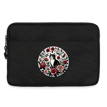 Rose Garden Cat Circle - Laptop bag 13" - black - Front