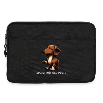 Sprich mit der Pfote Dackel Dackelbesitzer Teckel - Laptoptasche 13" - Schwarz - Vorne