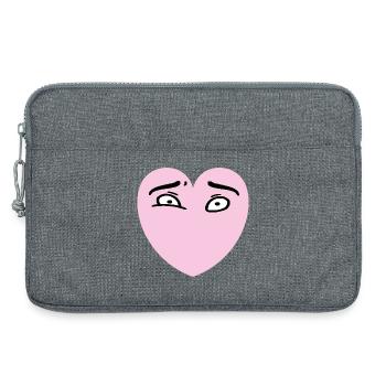 Heart Eyes - Laptop bag 13" - heather grey - Front
