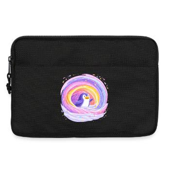 Rainbow penguin in the vortex - Laptop bag 13" - black - Front