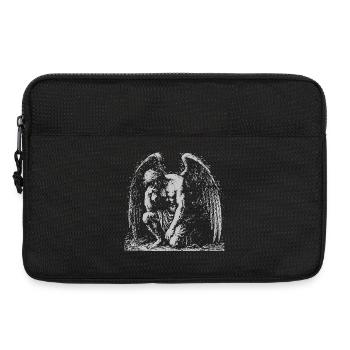 Gefallener geflügelter Engel in Kontemplation - Laptoptasche 13" - Schwarz - Vorne