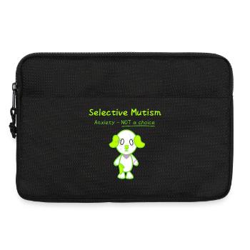 KawaiiDOGGOS - Clover "Selective mutism" print - Laptop bag 13" - black - Front