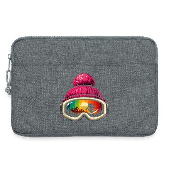Funny Apres Ski Sayings Cute Gift Skier - Laptop bag 13" - heather grey - Front