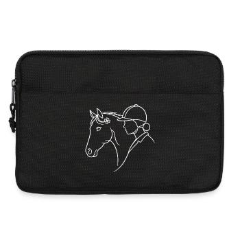 Dressage de chevaux minimaliste en silhouette - Sacoche pour ordinateur portable 13 pouces - noir - Devant