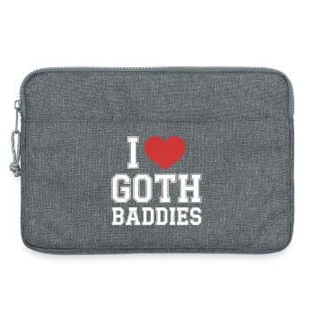 I Love Goth Baddies - Laptop bag 13" - heather grey - Front
