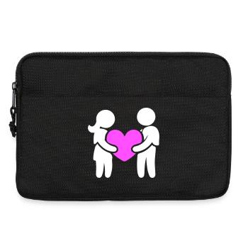 Couple amoureux - Sacoche pour ordinateur portable 13 pouces - noir - Devant