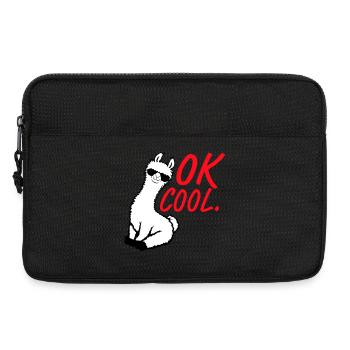 OK Lunettes de soleil Lama cool assises Drôle coquin - Sacoche pour ordinateur portable 13 pouces - noir - Devant