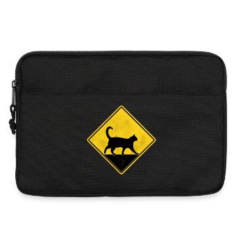 Chat panneau de signalisation jaune - Sacoche pour ordinateur portable 13 pouces - noir - Devant