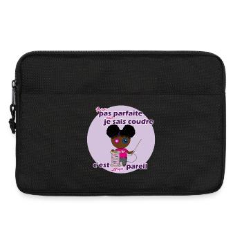 I'm not perfect but I know how to sew - Laptop bag 13" - black - Front