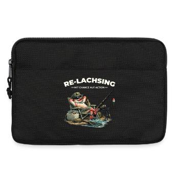Angler Gift Husband Dad Fishing Re: Salmon & Action - Laptop bag 13" - black - Front