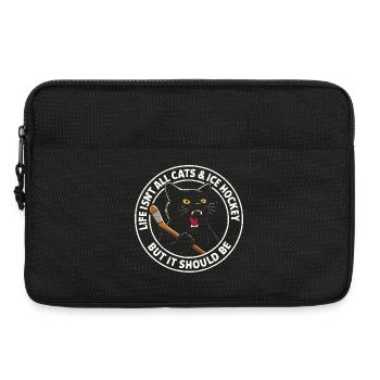 Hockey Katze Humor Eishockey Fan Geschenkidee - Laptop bag 13" - black - Front