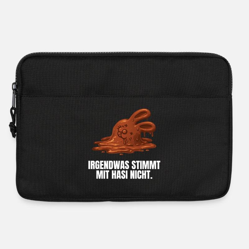 Irgendwas stimmt mit Hasi nicht Ostern - Laptoptasche 13" - Schwarz