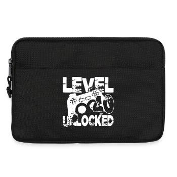 Graphiques de manette niveau 40 Noir Blanc - Sacoche pour ordinateur portable 13 pouces - noir - Devant