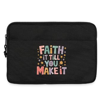  Faith It Till You Make It Christlicher Spruch - Laptoptasche 13" - Schwarz - Vorne