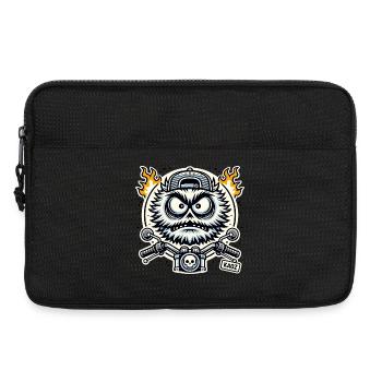 Biker Monster with Flame Engine - Laptop bag 13" - black - Front