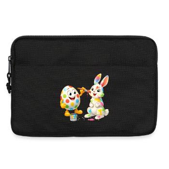 Lustiges Osterei bemalt fröhlichen Osterhasen - Laptoptasche 13" - Schwarz - Vorne