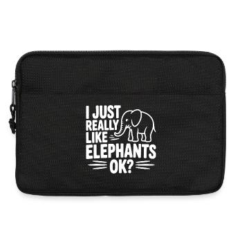 Ich mag Elefanten einfach wirklich, okay? - Laptoptasche 13" - Schwarz - Vorne