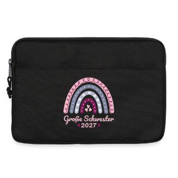 Große Schwester 2027 Boho Regenbogen pastell - Laptoptasche 13" - Schwarz - Vorne