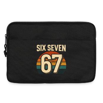 Six Seven 67 Italian Brainrot Retro Sunset Meme - Sacoche pour ordinateur portable 13 pouces - noir - Devant