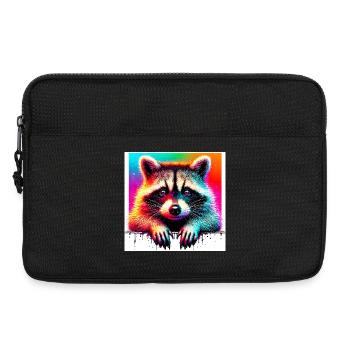Waschbär - Laptoptasche 13" - Schwarz - Vorne