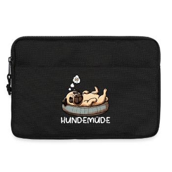 Hundemüde Mops Möpse Mopsbesitzer Mopsliebhaber  - Laptoptasche 13" - Schwarz - Vorne