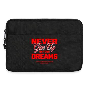 Never Give Up - Laptoptasche 13" - Schwarz - Vorne