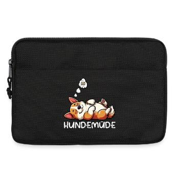 Hundemüde Corgi Corgis Welsh Corgi Corgibesitzer  - Laptoptasche 13" - Schwarz - Vorne