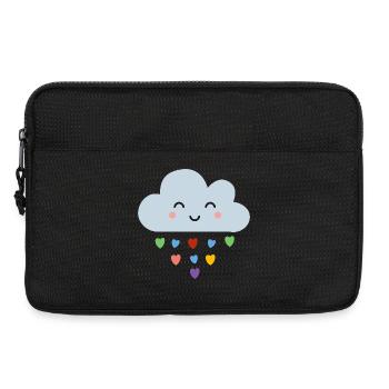 Cute Cloud Rainbow Hearts Kawaii Happy Mood Design - Laptoptasche 13" - Schwarz - Vorne