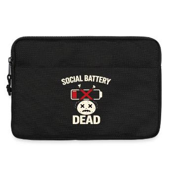 Social Battery Dead Funny Introvert Shirt - Laptop bag 13" - black - Front