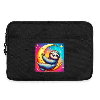 Sloth sleeps on the Moon - Laptop bag 13" - black - Front