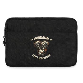 Hubraum statt Wohnraum - Retro Biker Spruch - Laptoptasche 13" - Schwarz - Vorne