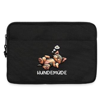Hundemüde Yorkshire Terrier Yorkie Yorkiebesitzer  - Laptoptasche 13" - Schwarz - Vorne