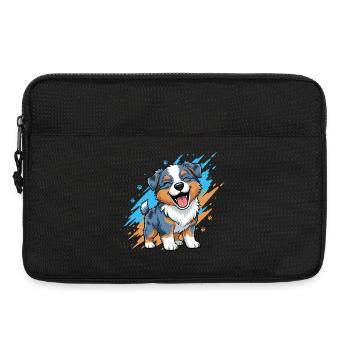 Ami chiot joyeux dans une touche de couleur - Sacoche pour ordinateur portable 13 pouces - noir - Devant