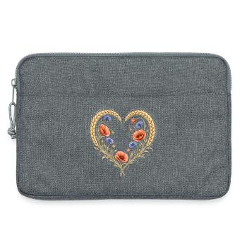 Weizen Herz Mohn Kornblume Blumen Natur Motiv  - Laptoptasche 13" - Grau meliert - Vorne