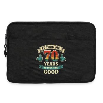 70 Ans Pour Être Aussi Beau - Humour Anniversaire - Sacoche pour ordinateur portable 13 pouces - noir - Devant