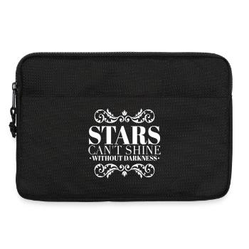 Sterne leuchten ohne Dunkelheit Zitat weiß - Laptoptasche 13" - Schwarz - Vorne