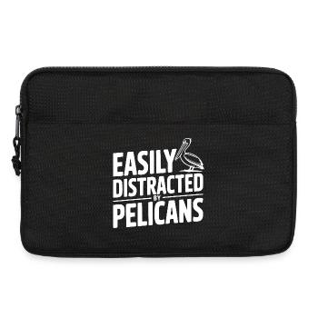 Facilement distrait par les pélicans - Sacoche pour ordinateur portable 13 pouces - noir - Devant
