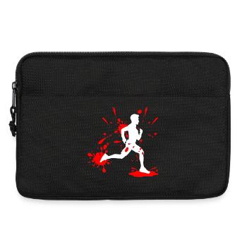 Homme de course dans la boue – Coureur d’éclaboussures - Sacoche pour ordinateur portable 13 pouces - noir - Devant